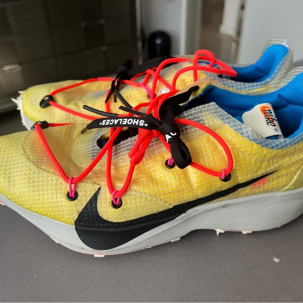 Off-White Nike Vapormax Yellow size 11.5 men’s track shoes